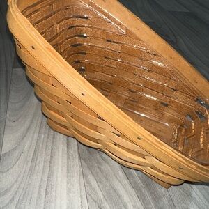 Longaberger Brown Accent Basket with Rustic Charm 1995 Lined Vegetable Signed
